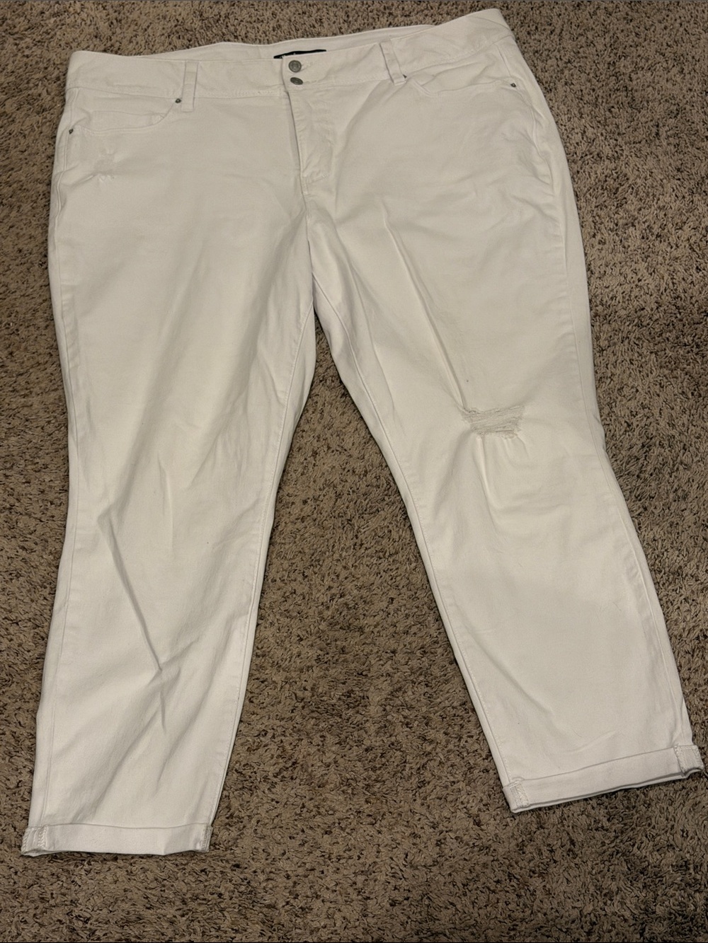 Royalty For Me White High-Rise Ankle Jeans